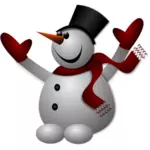 Desenho vetorial de boneco de neve feliz