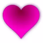 Ilustração em vetor de coração sombreada rosa brilhante