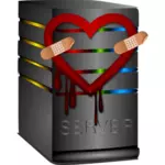 Vektor-Grafiken des Heartbleed-Servers