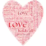 Heart and love typography