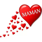 Coeurs pour maman en illustration vectorielle Français