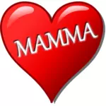 Äitienpäivän sydän Italialainen vektorikuva