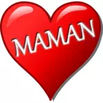 Immagine vettoriale francese di festa della mamma cuore