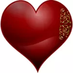 Image clipart vectoriel du symbole de carte à jouer du coeur avec motif ondulé en spirale