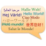 Bună ziua lume multi-lingvistice semn vector imagine