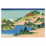 箱根湖相模州キャンバス ベクトル画像