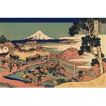 שדות התה Katakura ציור וקטורי סורוגה
