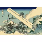 Vector de la imagen de la pintura llamado en las montañas de Totomi