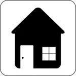 वेक्टर छवि के काले और सफेद घर या घर चिह्न