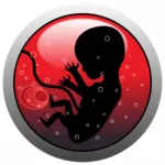 Embrio manusia vektor silhouette