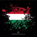 黒い背景にハンガリーの旗