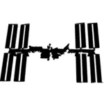 International Space Station silhouette vector drawing