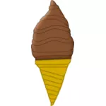 Bilden av choklad glass i kon