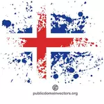 Isländska flaggan inuti sprut pennanteckningsform