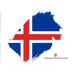 Hvit bakgrunn med en del av islandske flagg