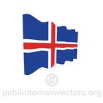 Vektör İzlanda bayrağı sallayarak