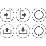 Vektorgrafikk utklipp av sett med ikoner for programdesign