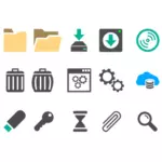 Grafika wektorowa zestawu telefon kolorowe ikony