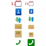Clipart vetorial de conjunto de ícones de calendário de negócios