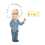 Piirretty Einstein matematiikallaan