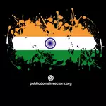 Drapelul Indiei în interiorul cerneală stropi forma