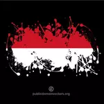 Drapelul Indoneziei în paint stropi