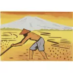 Plantação de arroz indonésio