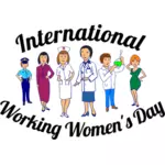 Internationella arbetsgruppen Woman's Day vektorbild