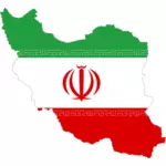 Iran flagg og kart