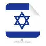 ملصق مستطيل مع علم إسرائيل