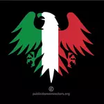 Eagle siluet dengan bendera Italia