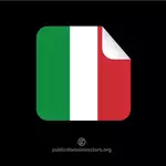 Bandeira italiana na casca da etiqueta