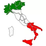 Peta Italia dengan daerah vektor gambar