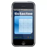 IPhone dengan permainan tictactoe pada layar vektor gambar