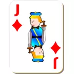 Ilustração em vetor cartão jogos Jack de diamantes