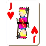 ハートのジャック ゲーム カード ベクトル描画