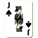Maça Jack oyun kartı vektör küçük resim