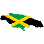 Jamaika'nın harita bayrak ile