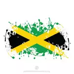 Jamaika bendera di hujan rintik-rintik tinta