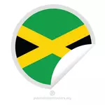 Bandera de Jamaica alrededor de la etiqueta engomada