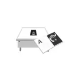 Desk and book next to it vector graphics
