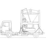 Vector drawing of sand mixer truck