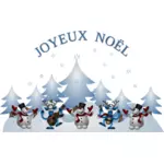 Векторные иллюстрации карты с Рождеством на французском языке