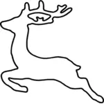 跳跃鹿剪影矢量绘图