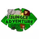 剪贴画的丛林探险的孩子俱乐部徽标