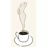 एक कप कॉफी में औरत के वेक्टर क्लिप आर्ट