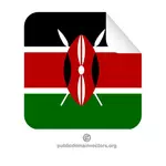 Etiqueta con la bandera de Kenia