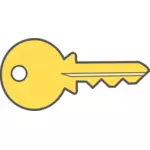 Yellow lock key vector image