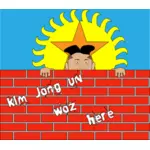 Kim Jong Un woz burada illüstrasyon vektör poster