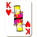 Vector de tarjeta de juego de rey de corazones dibujo